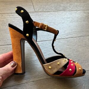 Gucci Women's Multicolor Studded Heels